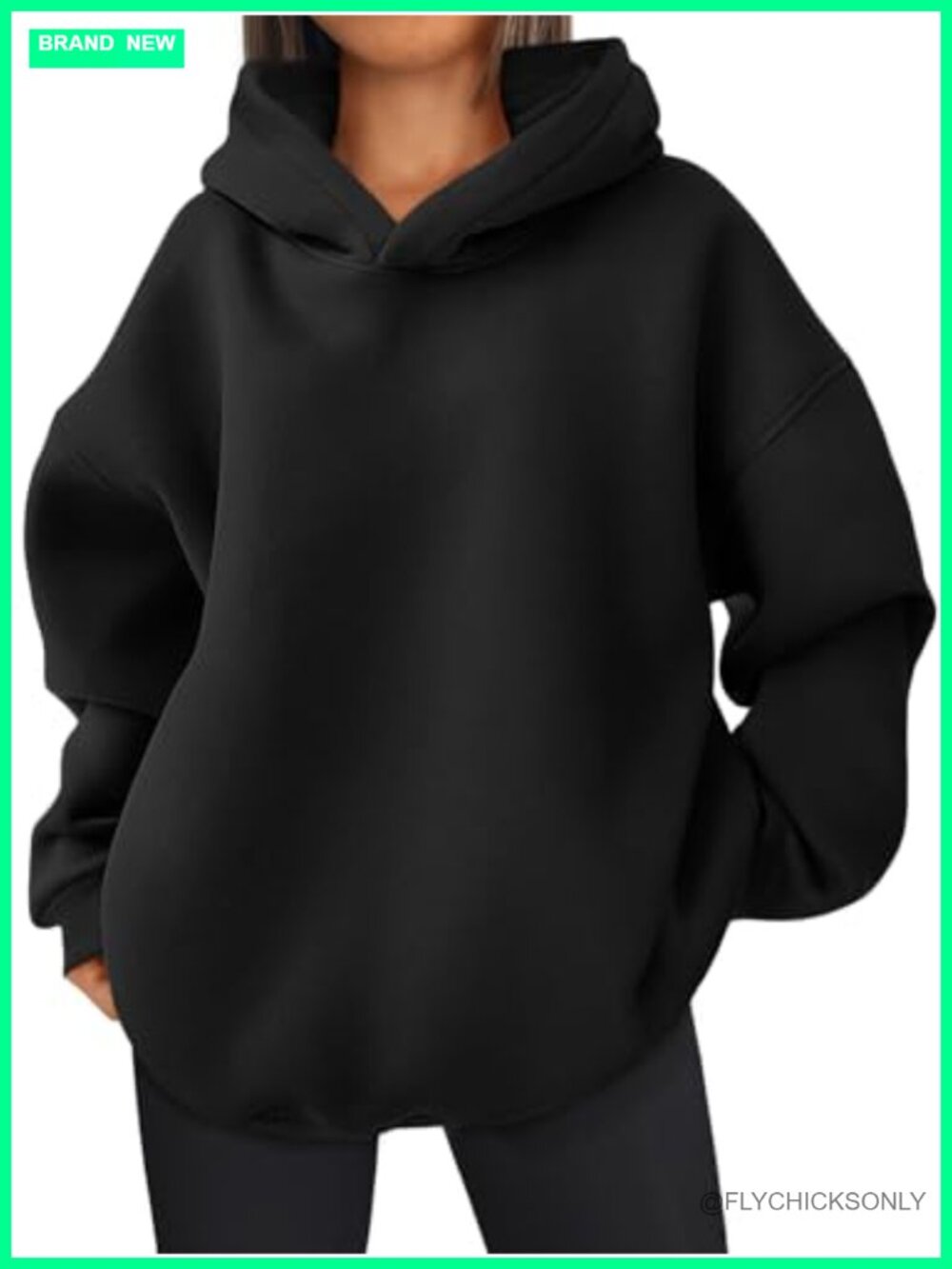 Oversized Hooded Pullover Sweatshirt Polyester Cotton Fleece Lined Casual